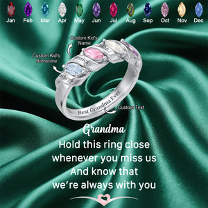 Personalized Spiral Marquise Row Ring