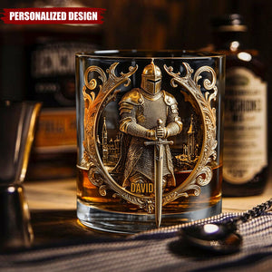 Knight Of God-Personalized Whiskey Glass