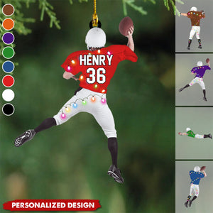 2024 New Release Back American Football Player - Personalized Christmas Ornament- Gift For Football Players