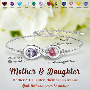 Love Forever - Personalized Infinity Love Birthstone Bracelet, GIft For Her