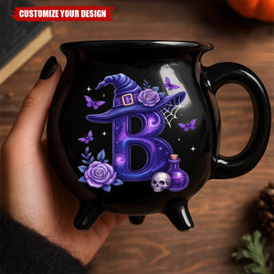 Custom 12oz Ceramic Cauldron Coffee Mug - Personalized Halloween Witchy Gifts For Besties, Sisters, BFF, Family, Yourself - Witchy Vibes Only