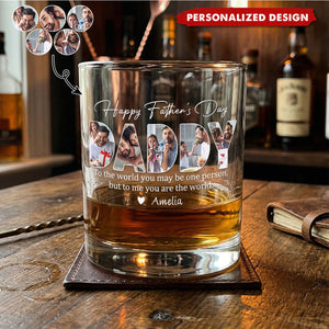 To Me You Are The World-Personalized Whiskey Glass-Father's Day Gift For Dad, Husband