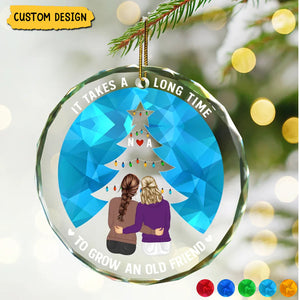 2024 New Release - Grow An Old Friend - Personalized Circle Glass Ornament