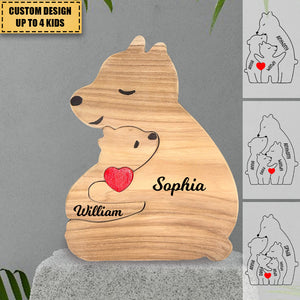 Gift For Family - Personalized Bear Family Wooden Art Puzzle