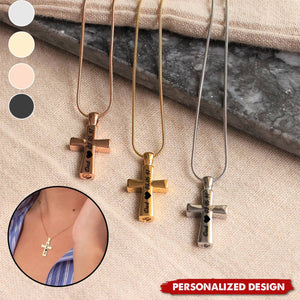 Personalized Cross Urn Necklace-Memorial Gift