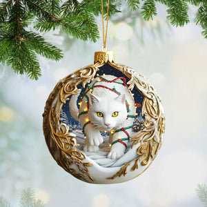 Yule Cat Christmas Hanging Ornament