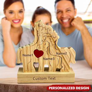 Personalized Wooden horse Family Puzzle