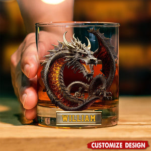 Personalized Dragon Whiskey Glass - GIft For Dragon Lovers