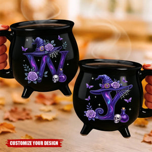 Custom 12oz Ceramic Cauldron Coffee Mug - Personalized Halloween Witchy Gifts For Besties, Sisters, BFF, Family, Yourself - Witchy Vibes Only