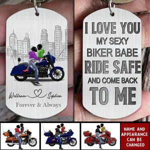 Ride Safe Handsome-Personalized Gifts For Riding Couple Stainless Steel Keychain
