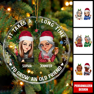 It Takes A Long Time To Grow An Old Friend Christmas - 2024 New Release Personalized Circle Ornament