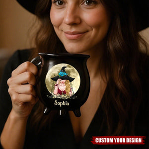 Midnight Magic - Custom 12oz Ceramic Cauldron Coffee Mug - Personalized Halloween Witchy Gifts For Besties, Sisters, BFF, Family, Yourself