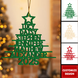 2025 New Release Personalized Family Name Wood Ornament