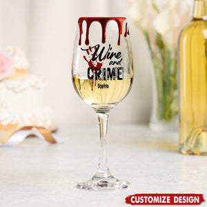 True Crime & Wine - Personalized True Crime Wine Glass,Goblet