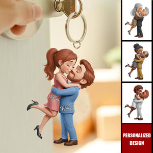 Personalized Anniversary Wedding Keychain Gifts For Husband And Wife