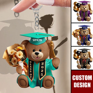 Graduation Bear - Personalized Keychain