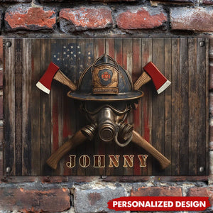 Firefighter's Honor Emblem-Personalized Metal Sign