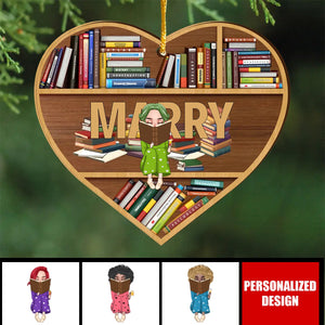 2024 New Release Reading Girl-Personalized Wooden Ornament-Christmas Gift Idea For Book Lover