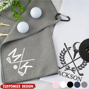 Monogrammed Golf Towel-Personalized Golf Towel-Gift for Family Friend