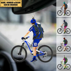 Personalized Apperance And Name Acrylic Ornament-Gift For Cycling Lovers