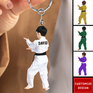Personalized Kid Karate,Jiu Jitsu,Judo Keychain - Gift For Karate,Jiu-Jitsu Lovers