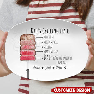 Grilling Plate for Dad Personalized Platter - Father's Day, Gift For Dad, Grandpa
