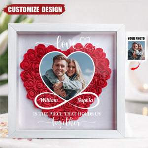 God Knew My Heart Needed You - Personalized Photo Flower Shadow Box