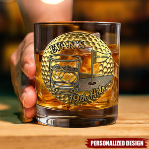 Golf 19th Hole Whiskey Glass, Personalized Gifts For Golfers