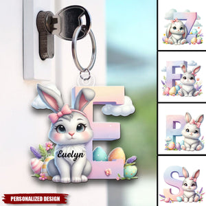 Cute Easter Bunny Gradient-Personalized Keychain-Gift for Kids