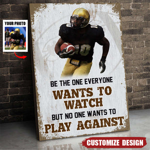 Personalized America Football Player Photo Poster - Gifts For Football Players