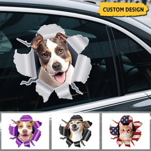 Personalized Peeking Pets Decal - Gift For Pet Lovers