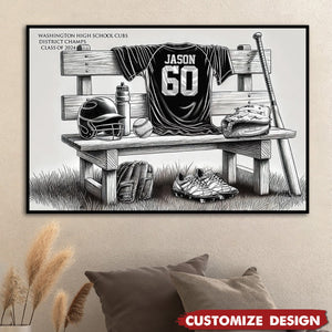 Personalized Class Baseball Team Poster-Gift For Baseball Team Members