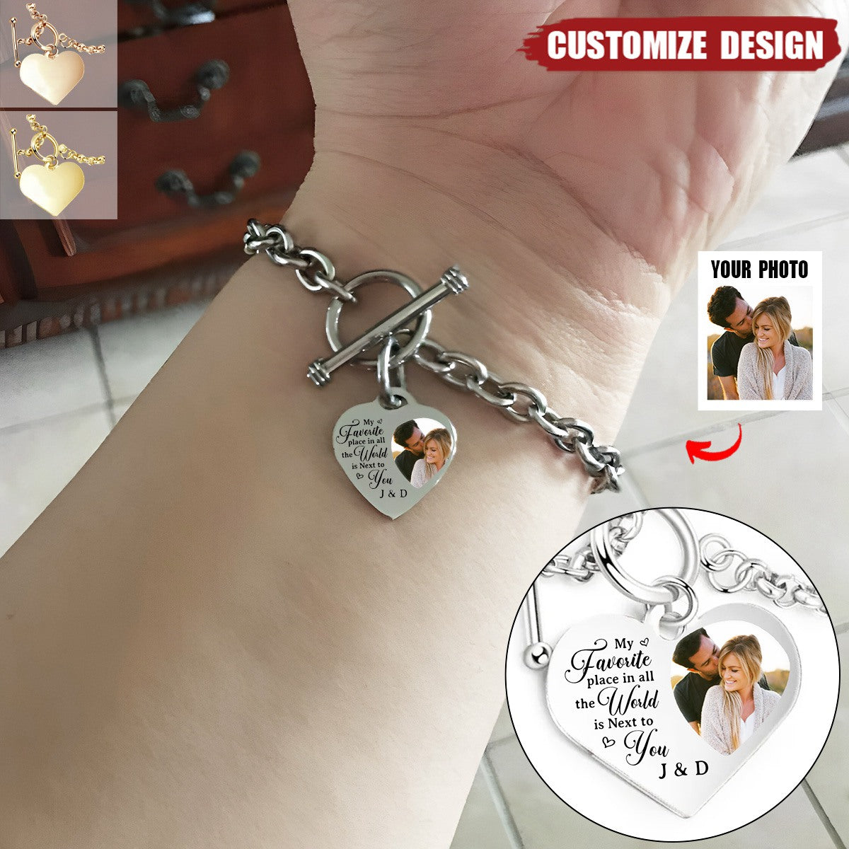 Custom Photo - Couple Personalized Bracelet