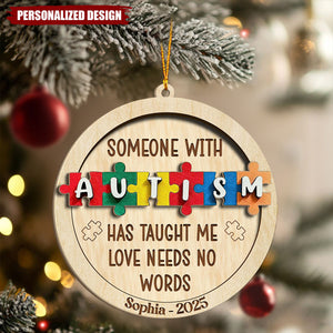Personalized Autism Awareness Christmas Ornament