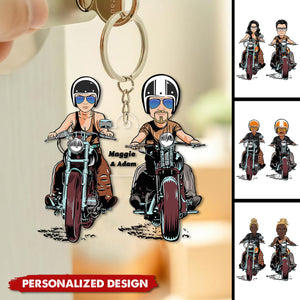 Personalized Couple Motocross Keychain