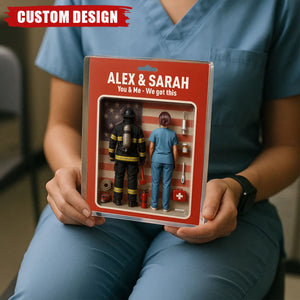 You & Me We Got This - Firefighter & Nurse Couple Toy Box Figures Style Personalized Acrylic Plaque