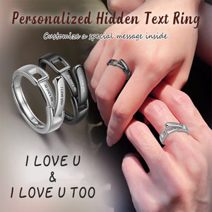 Personalized Matching Ring, Custom Secret Message Ring - Anniversary Gift for Couples