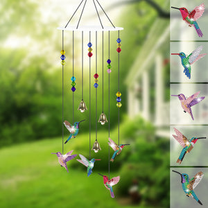 Diamond Painting Kits, Hummingbird Diamond Art Wind Chimes - Gift For Bird Lovers