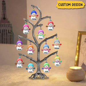 Personalized Christmas Snowman LED Tree Light