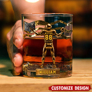 Personalized American Football Whiskey Glass - Gift For American Football Lovers