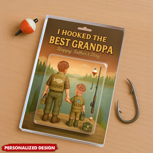 I Hooked the Best Dad Fishing-Personalized Acrylic Plaque-Father's Day Gift