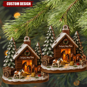 Customize Your Own Charming Horse Farm Ornament,Personalized Wood Ornament,Gift For Horse Lovers