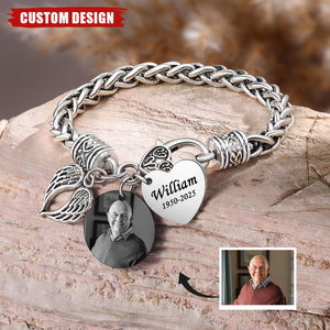 Personalized Angel Wing Memorial Bracelet-Sympathy Gift For Friend Or Family