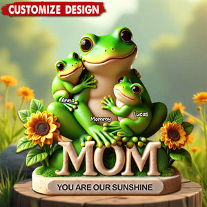 Frog Mom Plaque - Personalized Gift For Mom