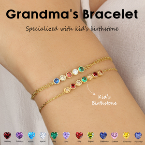 Personalized Stars Dainty Birthstone Bracelet, Mother Day Gift