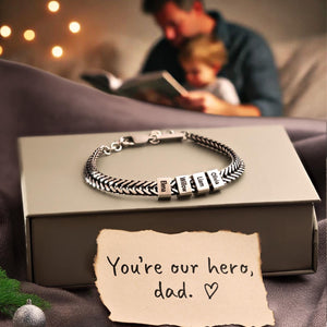Personalized Mens Bracelet - Gift For Dad Grandpa