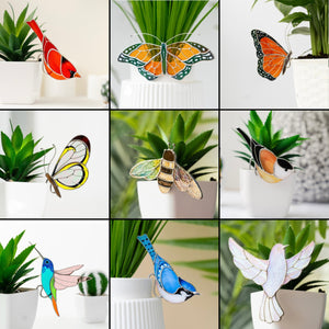 Stained glass planter farmhouse decor - Mother's Day gift for mom grandma