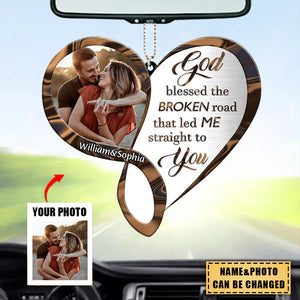 Personalized Infinity Heart God Blessed Couple Personalized Acrylic Christmas Ornament