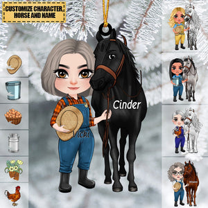 Personalized Horse Girl Acrylic Ornament