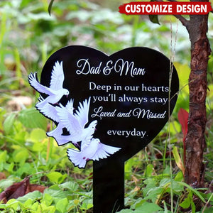 A Loving Tribute for Garden or Cemetery - Personalized Acrylic Eternal Heart Memorial Garden Stake